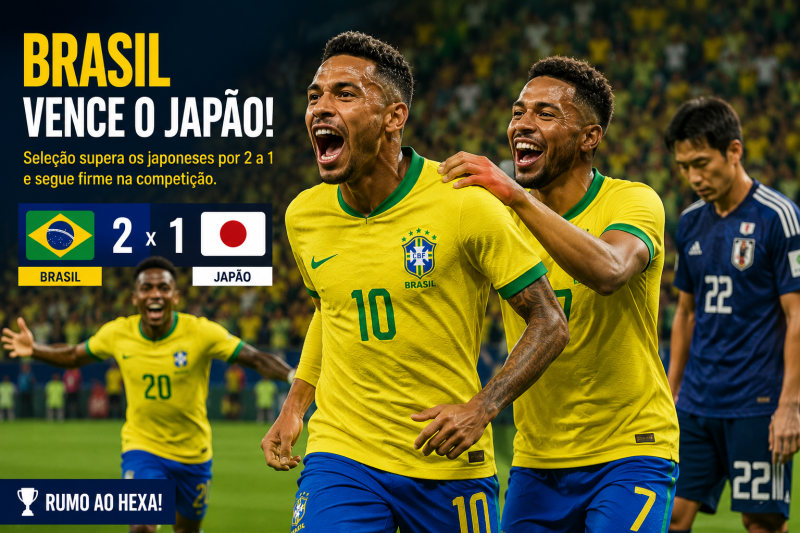 Brasil vence o Japão e segue vivo na disputa da Copa do Mundo
